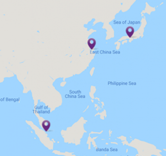 Map or Asia Pacific region